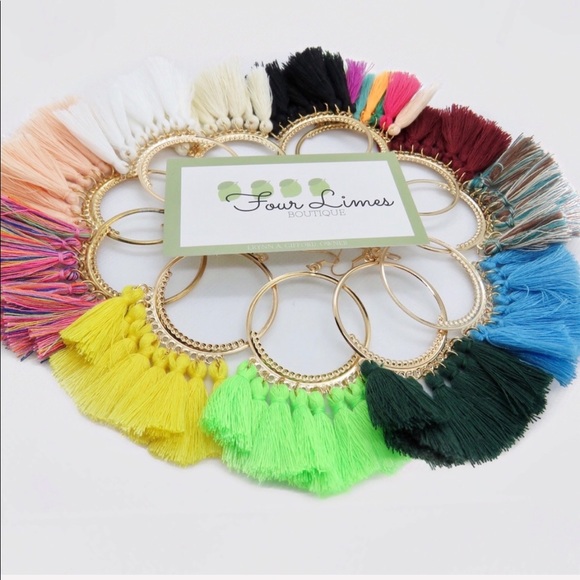 Multicolor Boho Tassel Earrings - Picture 5 of 5